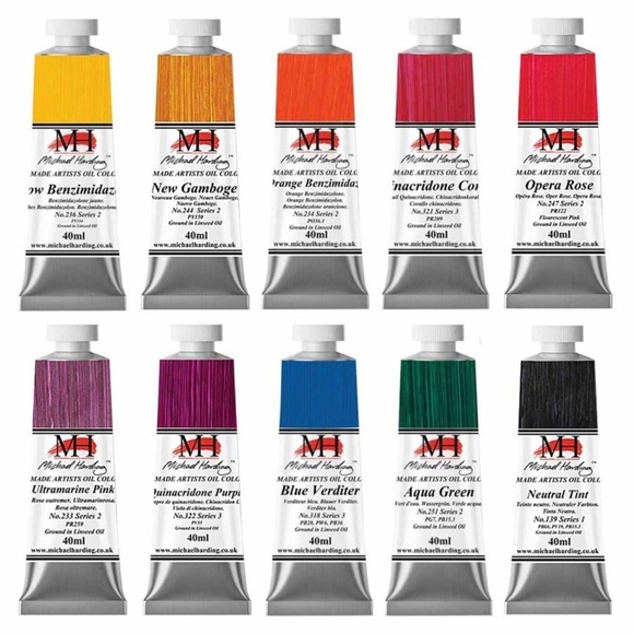 Michael Harding Oil Color, Brick Lane Set, 40ml Tubes with Paintbrushes NEW - Picture 3 of 6